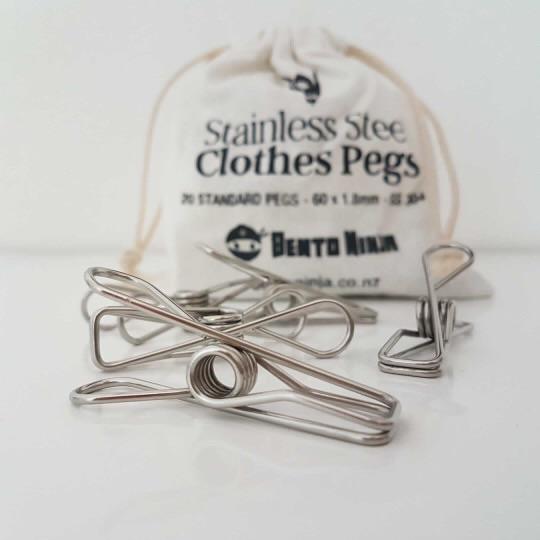 Stainless Steel Clothes Pegs 20pc - STANDARD SIZE